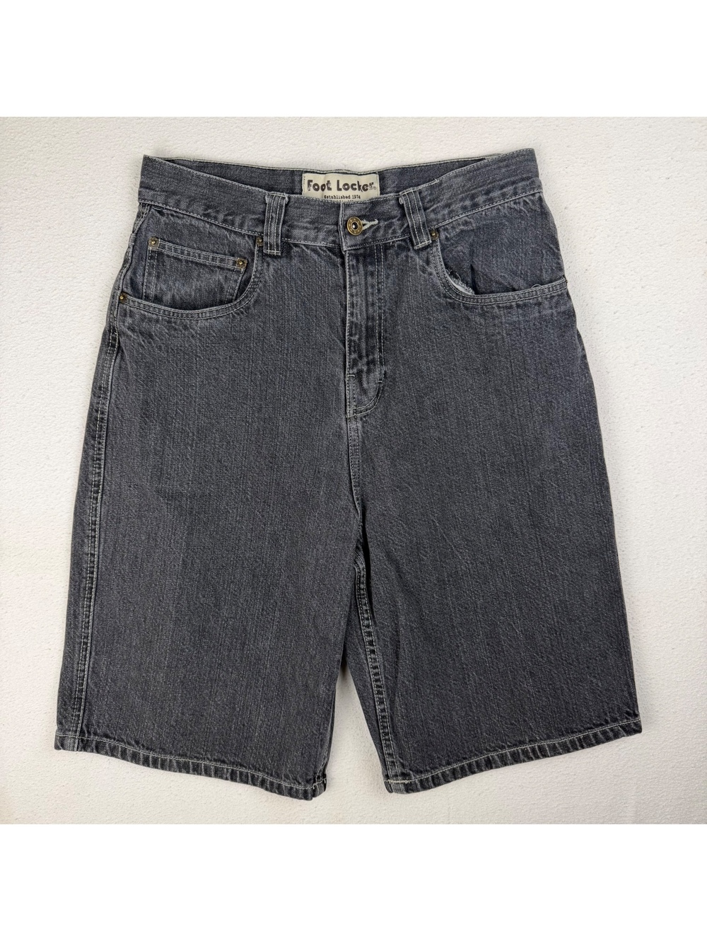 y2k Baggy Black Foot Locker Denim Jorts Men's 29